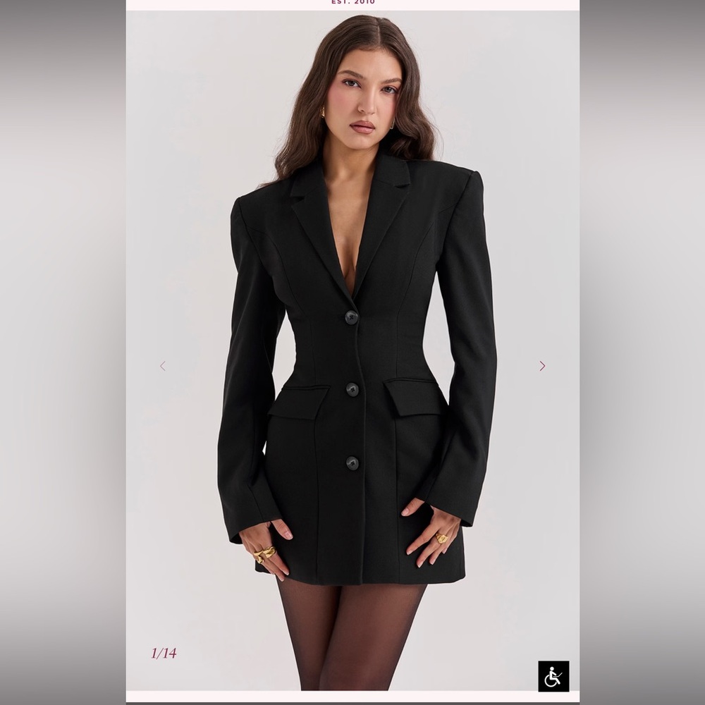 NEW House OF CB Amia black blazer mini dress